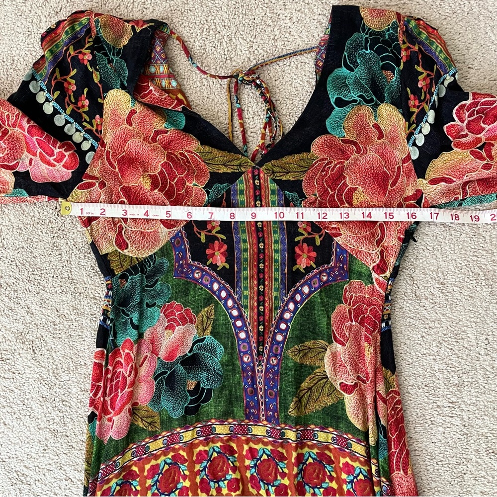 Farm Rio Rosario Bell Sleeve Lightweight Floral Boho Maxi Dress Size S - Picture 8 of 11